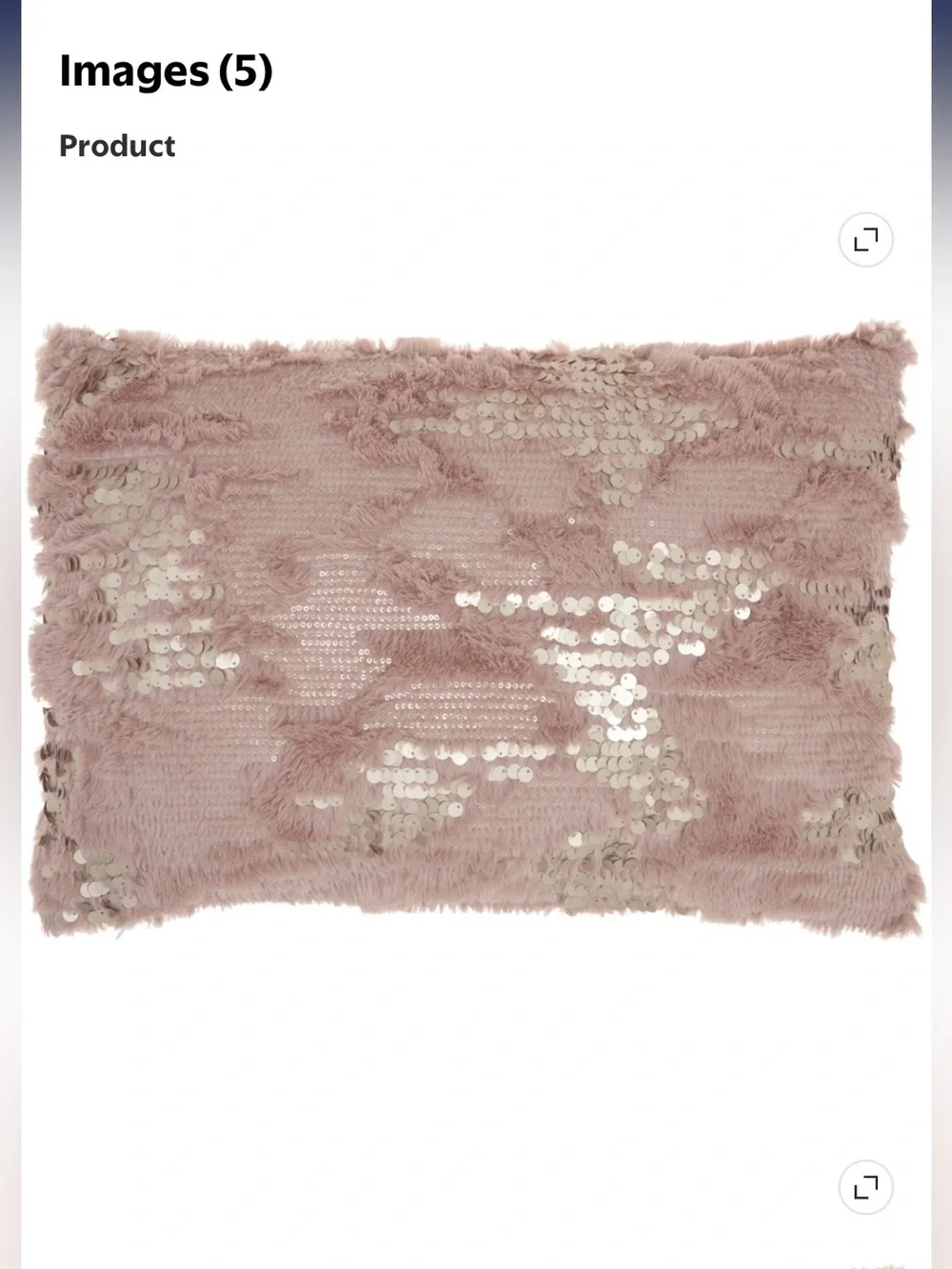 Nourison 14” x 20” Plush Sequin Accent Pillow - Blush Pink